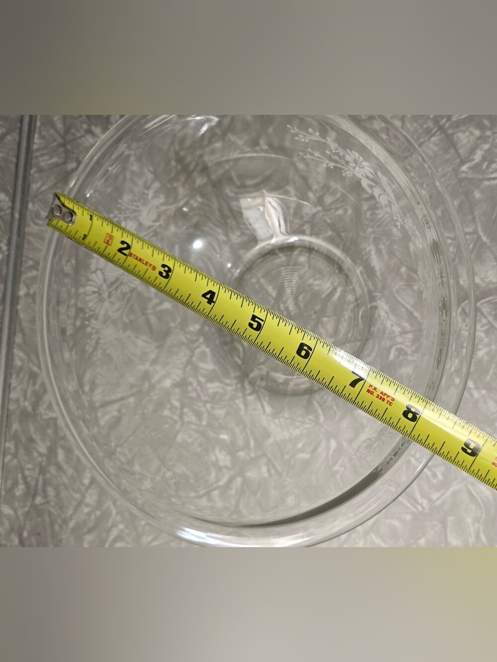 Pyrex Clear Colonial Mist White Lace Set Of 3 Mixing Bowls - Picture 10 of 14